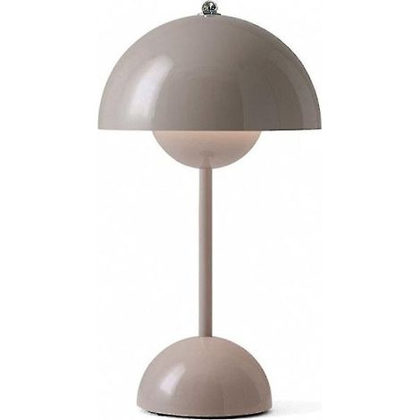 Lampe de table LED en forme de bouton de fleur, veilleuse, lampe de table champignon, style nordique, chevet, chambre à coucher, bureau, décoration simple et moderne, prise américaine, grise (1/4)