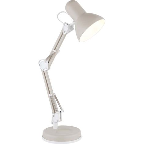 Tischleuchte Beistelllampe Leselampe Metall sandfarben verstellbar H 59 cm