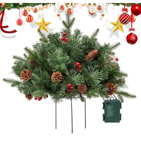 Garniture De Noël pour Urne Extérieur - Remplisseur De Jardinière Éclairé Extérieur avec Support Tripode - Décoration De Fête pour Jardin Rassemblement Familial Porche Fête (1/5)