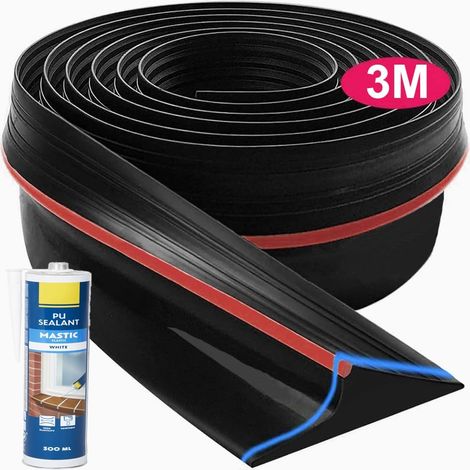 Joint Porte Garage (1.6 cm - Standard, 3 Mètres + 1 Colle Pro) - Seuil Basculante, Sectionnelle, Battante ou Bas en Caoutchouc - Isolant & Isolation Porte de Garage (1/5)