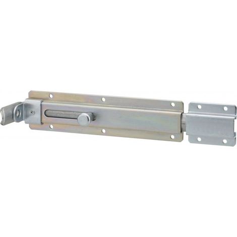 Verrou transversal, porte cadenas cadenassable, longueur 230mm, pêne plat coulissant, acier zingué - (1/5)