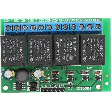 4-Kanal-Flipflop-Relaismodul mit niedriger Impulstriggerung und Selbstverriegelung, 6–24 V DC
