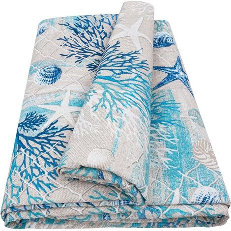 Telo Arredo Gran Foulard Marino Copritutto Cotone Copri Divano Letto Multiuso Moderno - 170X280 Cm