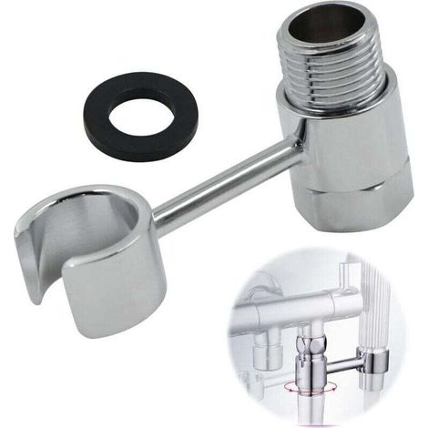 Support Pommeau Douche Douchette Accroche - Raccordement 20mm éCrou Porte Universel RéGlable 360° Pomme Mural Salles Bains Lance Toilette Main Remplaç Able Sans PerçAge Laiton Chromé