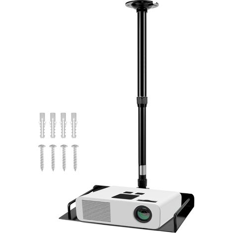 Support de projecteur pour Montage au Plafond avec Guide-câble intégré, réglable en Hauteur de 38 à 60 cm - capacité de Charge 3 kg - pour projecteurs et caméras (1/5)