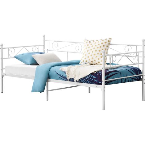 Metallbett Kerava 90x200 Weiß [en.casa]