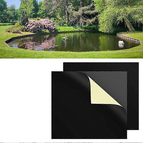Feuille de réparation pour bâche de bassin EPDM 8x8 pouces, en caoutchouc butyle auto-adhésif, adaptée aux couvertures de bassins de jardin. (1/5)