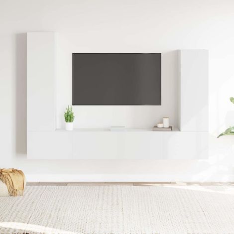 vidaXL 4 Piece TV Cabinet Set White Engineered Wood (1/5)