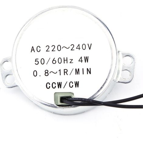 1 Pc Courant Alternatif 220 240 V Synchrone 1 Pc 220 240 V Ac Moteur Synchrone à Engrenages Composants de Microphone Moteur 4 W Cw Ccw (2.5 3 tr/min) (0.8-1RPM) (1/5)