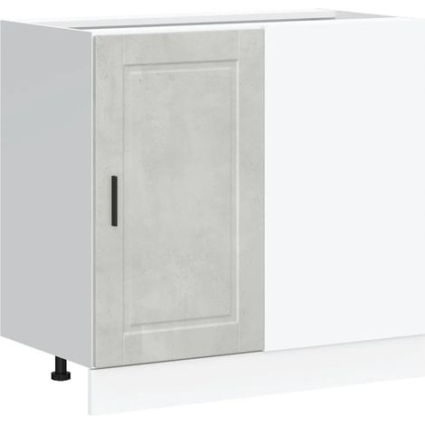 Mobile da cucina Porto 86 x 46 x 81,5 cm pratico contenitore piedini regolabili stile moderno legno composito grigio cemento 020050508