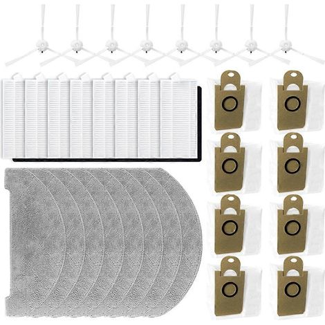 Zubehör kompatibel mit TAMA H14, Innos R7, LIHHAS LH90: Ersatzteile: Seitenbürste, HEPA-Filter, Reinigungstuch (32 Stück) (1/5)