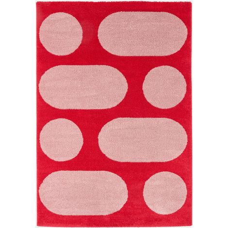 Tappeto da interno con motivo moderno, rosso (1/5)