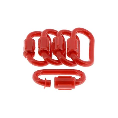 Anello di giunzione per catena di plastica rossa e bianca, 5 pezzi.