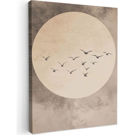 CUADRO EN LIENZO Pájaro - Beige - Japandi Lienzo 30x40 cm