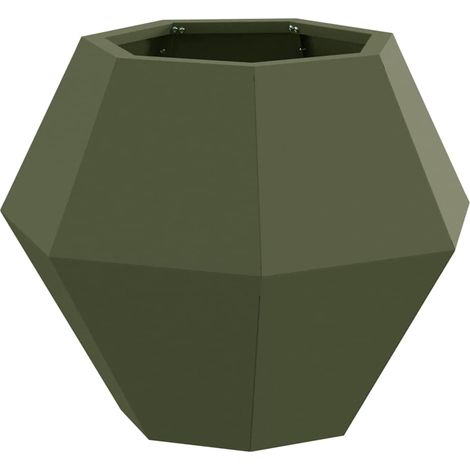 Planter Olive Green 50 x 50 x 40 cm Steel vidaXL