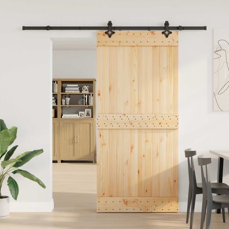 Teenpull – Schiebetür NARVIK Natürlich und Schwarz 95 x 210 cm (213,5 cm) (1/5)