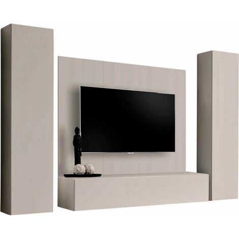 Ensemble Meuble TV Mural "Fly AP1" 260cm Beige Gris (1/2)