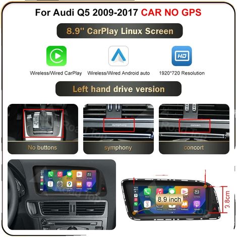 Pantalla multimedia, pantalla de 8,9 pulgadas, funcionalidad táctil, 8,9 LHD COCHE SIN GPS (1/2)
