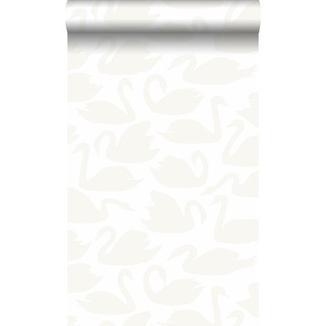 papier peint cygnes blanc brillant  - Origin Wallcoverings