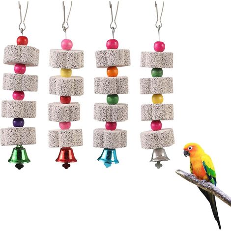 4 Jouets à Mâcher pour Oiseaux avec Cloche, pour Perruches, Calopsittes et Perroquets (1/5)