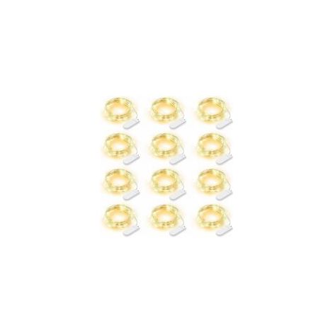 12er-Set LED-Lichterkette, batteriebetrieben, 2 m lang, 20 LEDs, IP65 wasserdicht, LED-Dekoration für Schlafzimmer, Weihnachten, Hochzeit, Party, Garten, warmweiß (Warmweiß) - Crezuo (1/4)