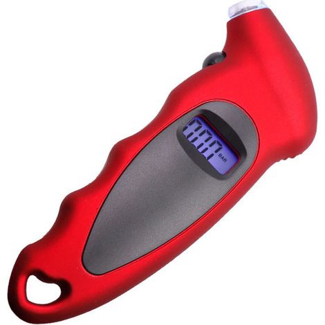 Manomètre de pression des pneus – Moniteur de pression des pneus – Numérique – Manomètre – Rouge (1/4)
