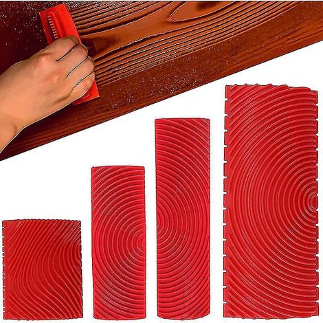 4 outils en caoutchouc imitation bois pour peindre et texturer les murs de votre maison. (1/5)