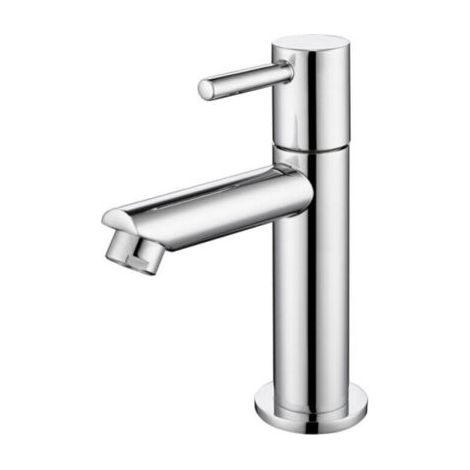 Robinet de lave-mains en laiton chromé – Aérateur ABS démontable – Corps en cuivre de qualité – Finition durable – Design cylindrique (1/5)