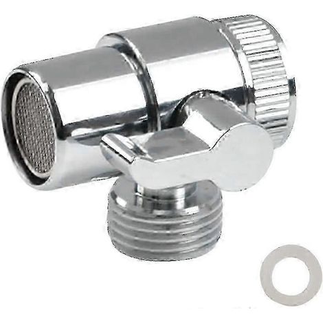 Inverseur de robinet à 3 voies en laiton chromé poli, adaptateur de douche compatible avec divers robinets, pièces de rechange pour salle de bain et cuisine. (1/5)