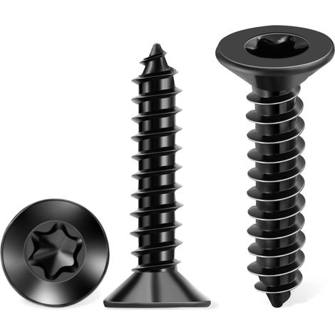 Lot de 100 Vis à Bois Torx T25 4,8 x 38 mm Inox A2 Noires (1/5)