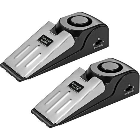 (2 Packs)Door Wedge, Door Stopper with Alarm, Non-Slip Rubber Door Stops, 3 Adjustable Sensitivities Door Stopper for Home Security/Child Safety (1/5)