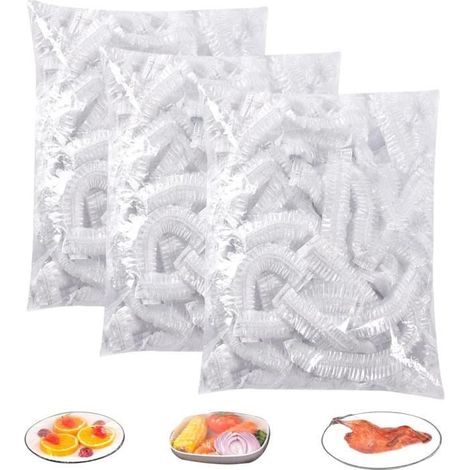 Film Alimentaire - Reutilisable - 300PCS - Transparent - PE Alimentaire - Jusqu'à 28 cm de diamètre (1/4)