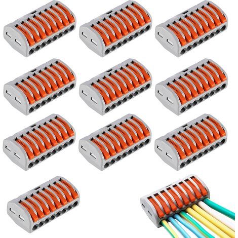 10 Stück Kompakte 8-polige elektrische Steckverbinder, Klemmenblock-Steckverbinder, Kompakte Federklemmenblock-Steckverbinder (1/5)