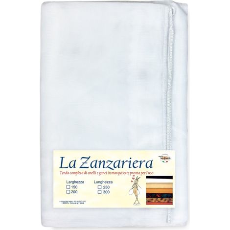 TENDA rete ZANZARIERA MARQUISETTE da esterno piombata in 8 misure diverse unito BIANCO Cm. 150 x 180