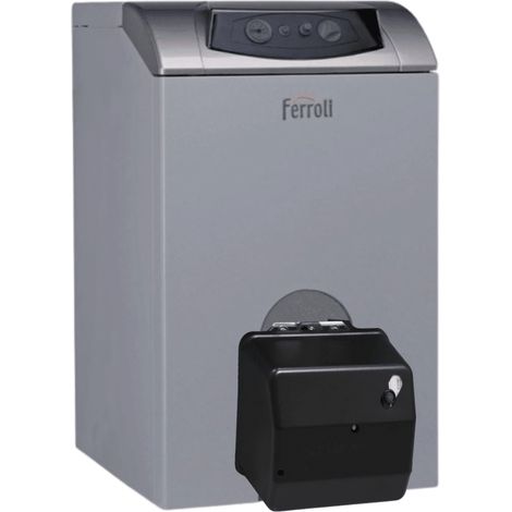 Ferroli – Chaudière fioul classique 32 kW – Rendement 91.7% – Brûleur bio-fioul Domusa D3 – Corps en fonte robuste – Évacuation 125 mm