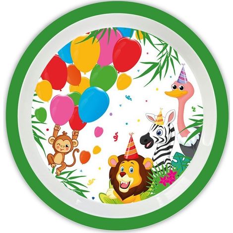 Piatto riutilizzabile con motivo animali della giungla, 20 cm (1/2)