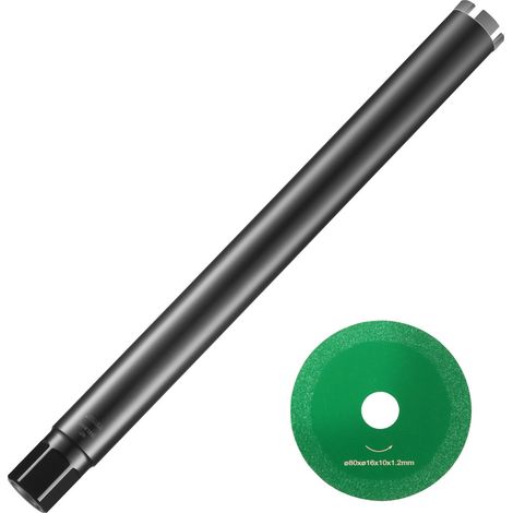 Couronne Diamanté Humide de 50,8 mm, Profondeur de Perçage de 355 mm, Foret à Béton avec Lame de Scie, Filetage Intérieur 32-178 mm, Soudage au Laser, Foret Diamanté Humide pour Brique en Béton (1/5)