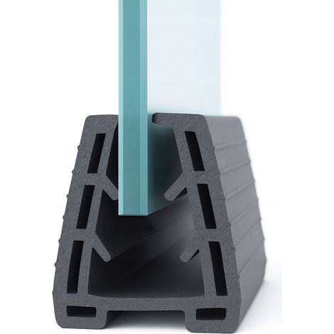 Junta de goma perfilada, EPDM, para barandillas de vidrio, vidrio de 6-12 mm (1/2)