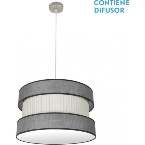 Nickel/grau-beige Hängeleuchte Modell Home 2-flammig dimmbar FABRILAMP