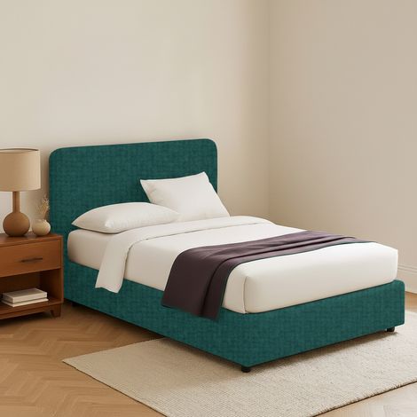 Letto Matrimoniale Bury, Sfoderabile, Contenitore Made in Italy, Verde Petrolio (1/5)