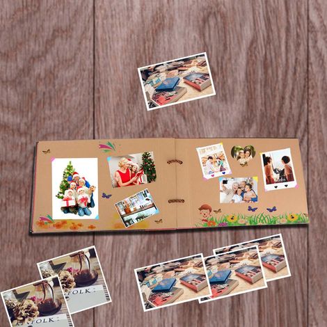 Album photo vintage en simili cuir, grand format, porte-photos pour famille, cadeau souvenir élégant (1/3)