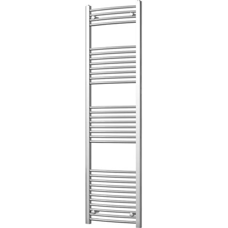 Zennor - Chrome Heated Towel Rail - H1800mm x W500mm - Curved (1/3)