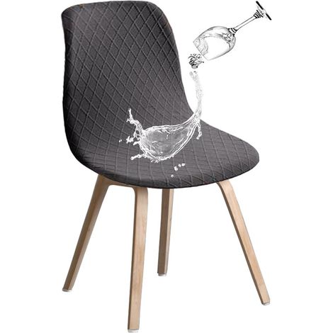 Funda para silla, Funda de asiento, Tapicería antideslizante para silla, Funda de silla extraíble, Fundas lavables, Universal, Negro, Poliéster (1/5)