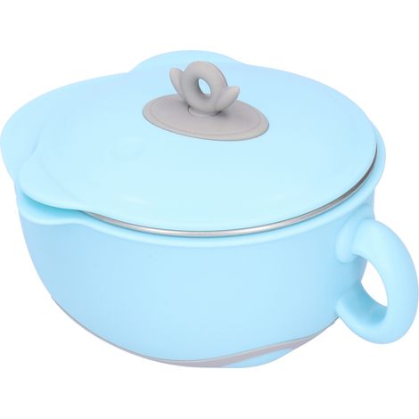 Bol pour tout-petits et enfants, récipient alimentaire isotherme en acier inoxydable 316, ustensiles de cuisine, bleu (1/5)