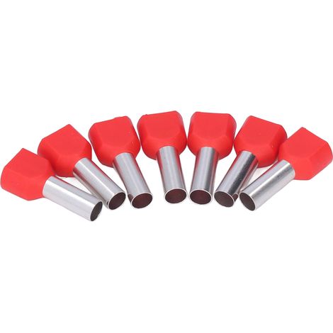 100 cosses de câble à sertir en cuivre, 2 broches isolées, calibre AWG 10 (6,0 mm²), référence TE6014 (1/5)