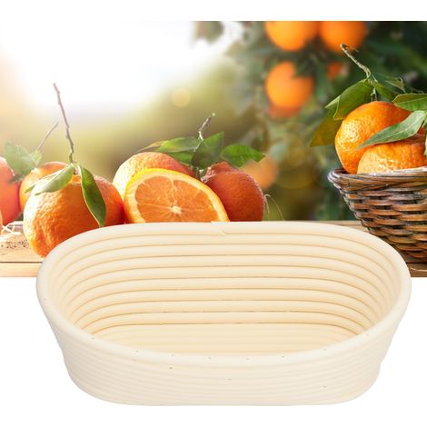 Panier à fermentation pour pain lavable, moule de cuisson ovale innovant pour boulangerie maison, 25x15x8cm beige