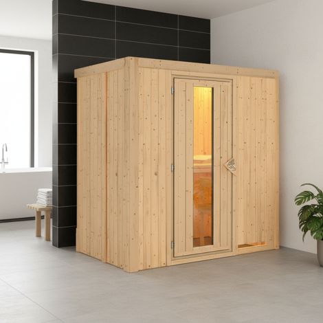 Sauna Bois Massif Karibu Variado 2-3 Places Porte Isolante 68mm (1/5)