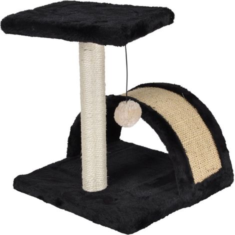 Homea Arbre à Chat noir avec jouet suspendu et tunnel sisal (1/5)