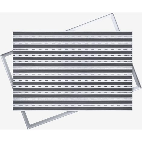 Zerbino Polentex in alluminio, gomma grigia: 80x60 cm, 12 mm, con cornice (1/5)