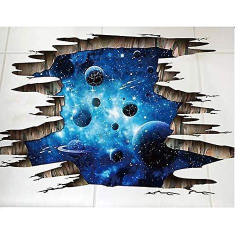 sticker Mural Univers Plante Galaxie Fentre 3d Autocollant De Sol Autocollant De Plafond Wall Sticker Dcoration Salon Chambre Maison La Chambre De (1/5)